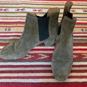 Olive Green Madewell Walker Chelsea Booties